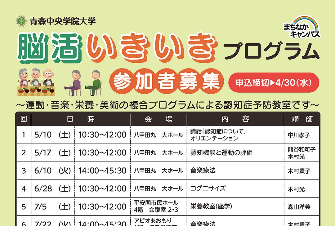 まちなかキャンパス「脳活いきいきプログラム」