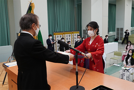 2022年度秋季 学位記授与式の様子