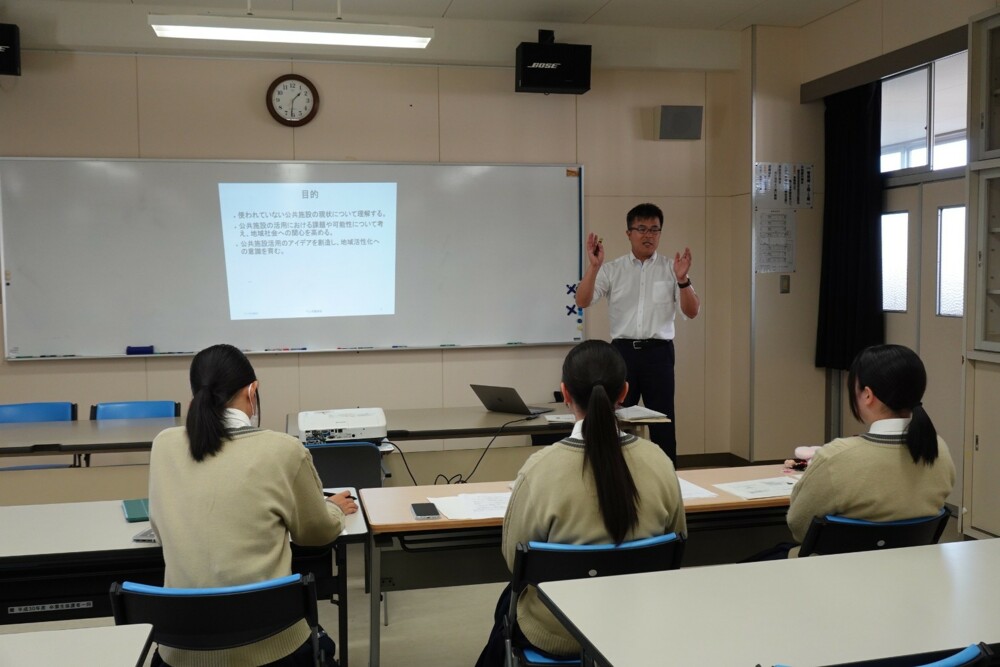 下山学園高校で高大連携講義を実施しました（24/10/17）