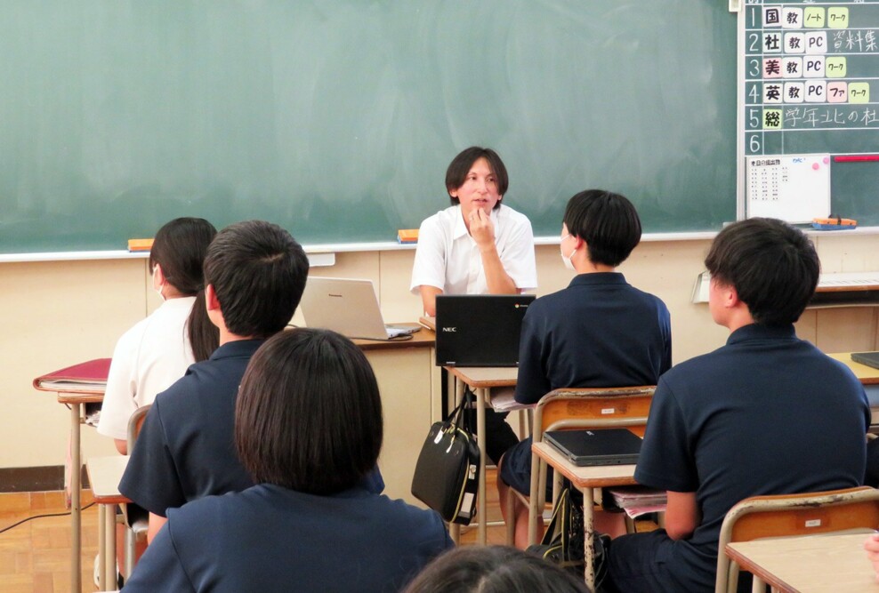 中村智行准教授が青森北中学校で防災に関する講義を行いました